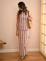 Work Chic. Soft Sanganer Block Printed Wrap Set - Rose Panels (Set of 2)