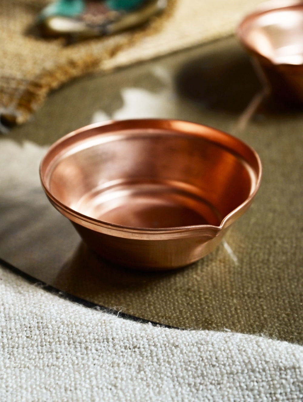 Tambat Handbeaten Large Copper Diya - Akhanda Deep (5.5 inches)