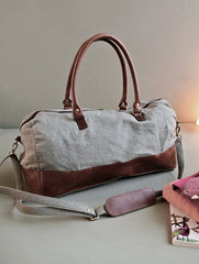 Kantha Caravan Collection: The Kantha & Canvas Duffle Bag - Slate Peafowl (Large)