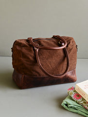 Kantha Caravan Collection: The Kantha & Canvas Duffle Bag - Walnut Deer