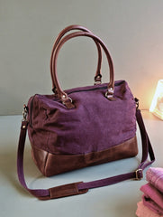 Kantha Caravan Collection: The Kantha & Canvas Duffle Bag - Mulberry Deer