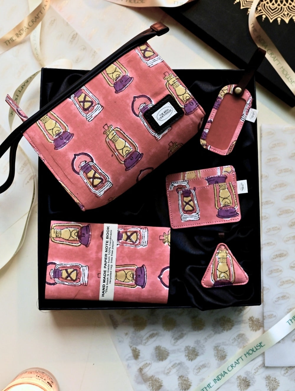 The Traveller’s Collection: Fabric Travel Set - Sienna Vine (Set of 5). 