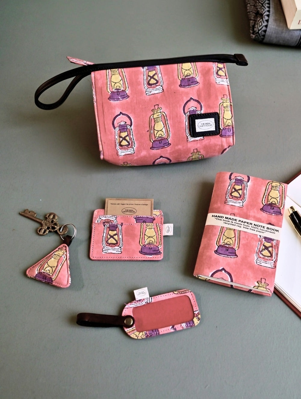 The Traveller’s Collection: Fabric Travel Set - Sienna Vine (Set of 5). 