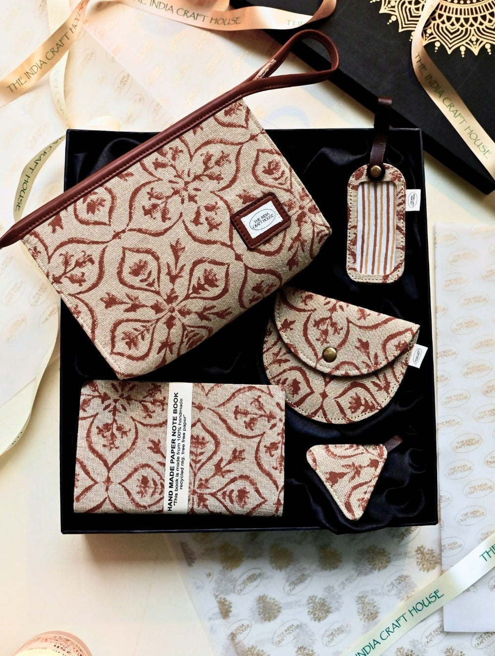 The Traveller’s Collection: Fabric Travel Set - Pink Lantern (Set of 5)