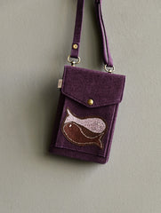 Kantha Caravan Collection: The Kantha & Canvas Cross Body Sling Bag with Journal - Piscean Plum