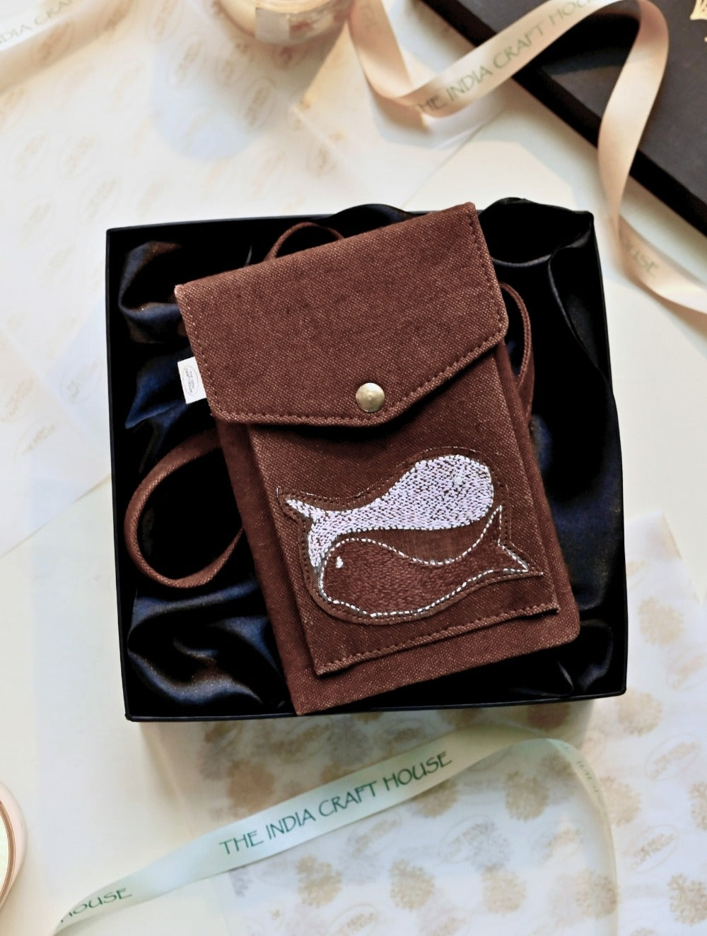 Kantha Caravan Collection: The Kantha & Canvas Cross Body Sling Bag with Journal - Piscean Tan