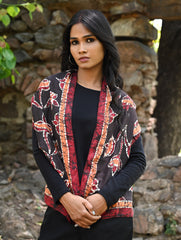 Light & Soft. Handcrafted Silk Batik Scarf - Ember Bloom