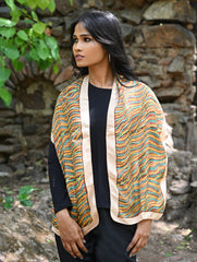 Light & Soft. Handcrafted Silk Batik Scarf - Desert Rhythm