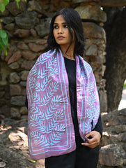 Light & Soft. Handcrafted Silk Batik Scarf - Lavender Reed