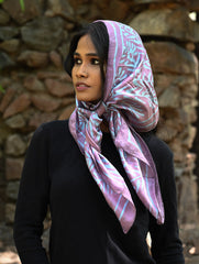 Light & Soft. Handcrafted Silk Batik Scarf - Lavender Reed