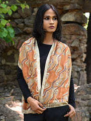 Light & Soft. Handcrafted Silk Batik Scarf - Desert Dunes