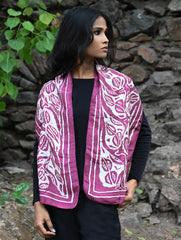 Light & Soft. Handcrafted Silk Batik Scarf - Mulberry Vine