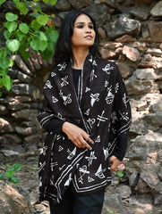 Light & Elegant. Handcrafted Silk Batik Stole  - Glyph Bundle