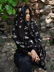 Light & Elegant. Handcrafted Silk Batik Stole  - Glyph Bundle