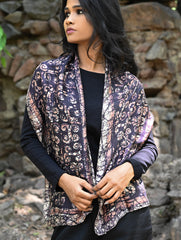 Light & Soft. Handcrafted Silk Batik Scarf - Brown Sugar