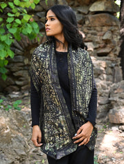 Light & Soft. Handcrafted Silk Batik Scarf - Olive Sage