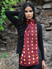 Light & Soft. Handcrafted Silk Batik Scarf - Rust Ember