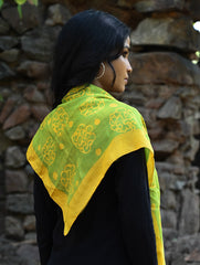 Light & Elegant. Handcrafted Square Silk Scarf - Spring Bloom