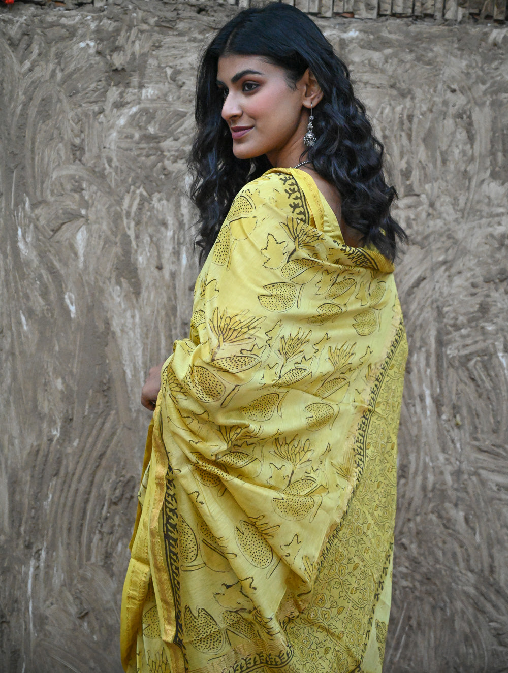 Sanganer Summers. Hand Block Printed Maheshwari Silk Cotton Saree - Pankaja