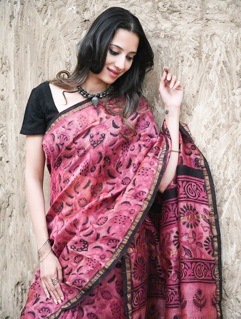 Dabu Hand Block Printed Chanderi