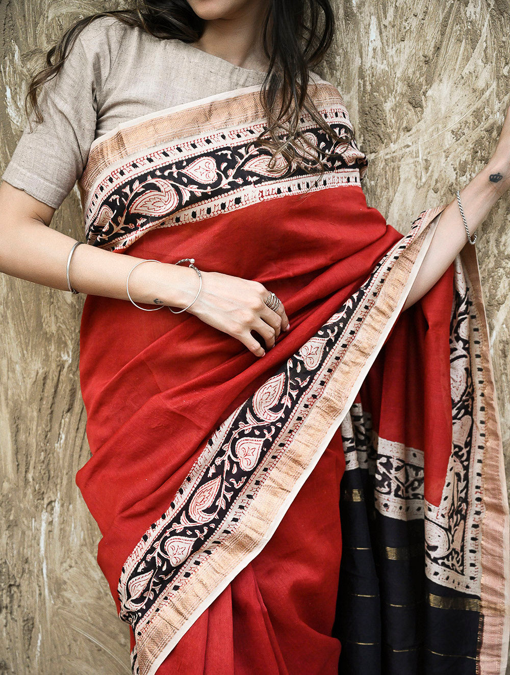 Bagru Hand Block printed Maheshwari