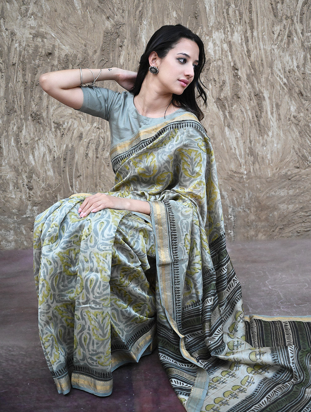 Sanganeri Hand Block printed Maheshwari