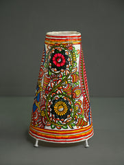 Andhra Leather Craft Lamp Shade - Mayurrekha -  Height 12 inches 