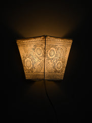 Andhra Leather Craft Wall Lamp Shade - Kusum Rekha - Height 8 inches 