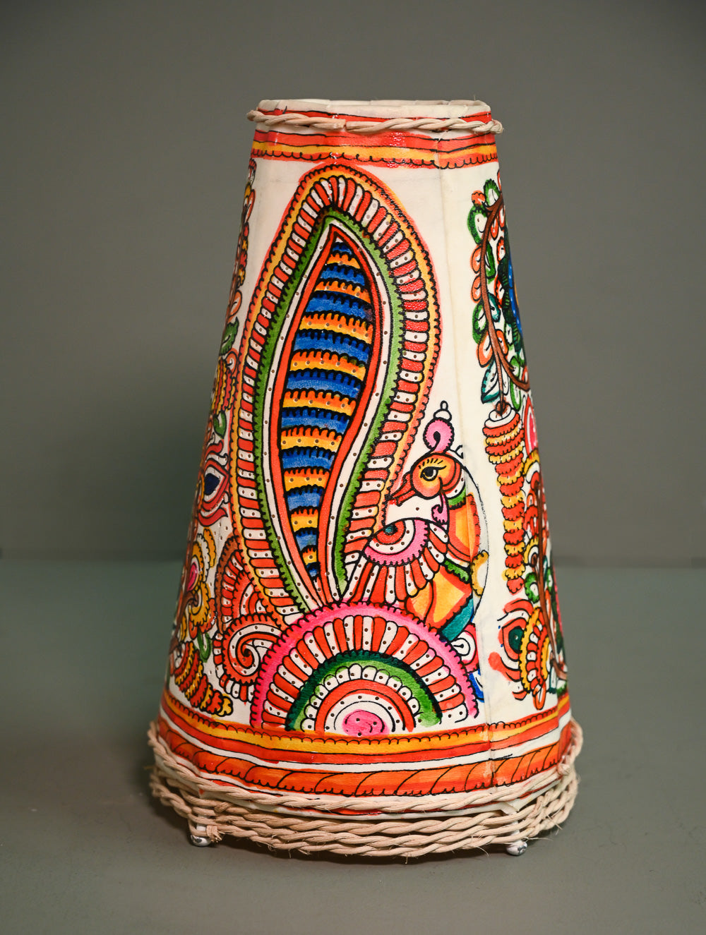 Andhra Leather Craft Lamp Shade - Rangeela - Height 13 inches 