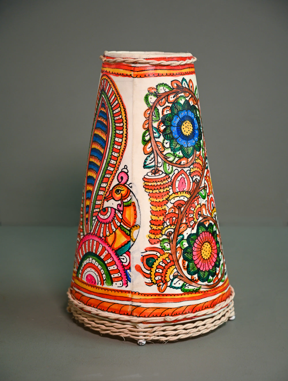 Andhra Leather Craft Lamp Shade - Rangeela - Height 13 inches 
