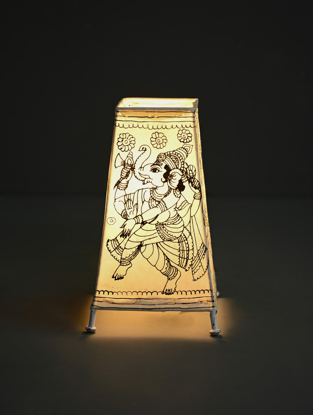 Andhra Leather Craft Lamp Shade - Nritya Vinayaka - Height 8 inches