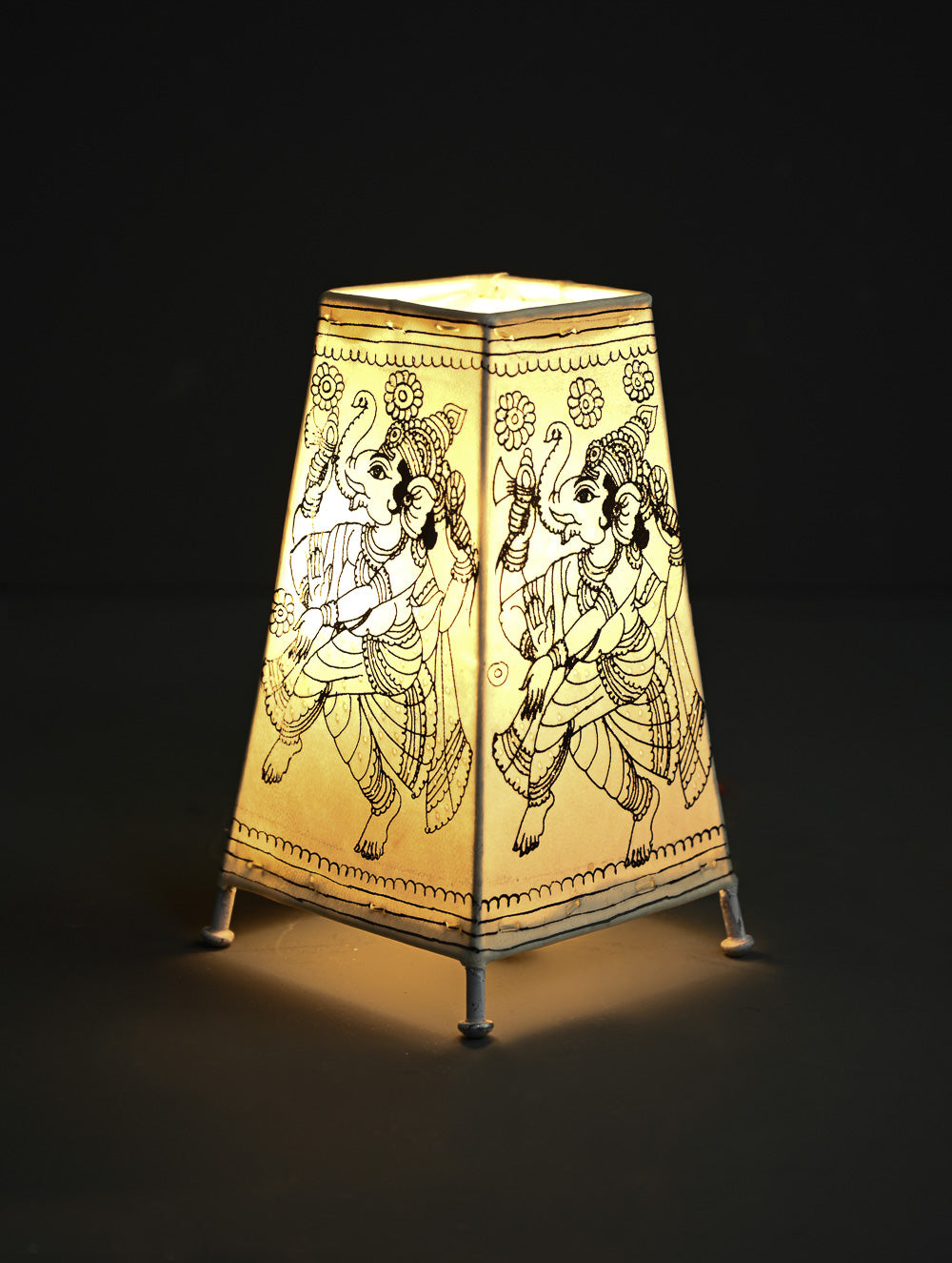 Andhra Leather Craft Lamp Shade - Nritya Vinayaka - Height 8 inches