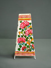 Andhra Leather Craft Lamp Shade - Kusum Tarang -  Height 12 inches 