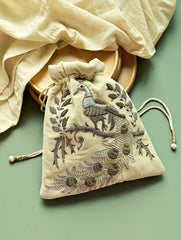 Shahi Nazakat. Zardozi & Resham Embroidered Evening Potli Bag - Gulbadan
