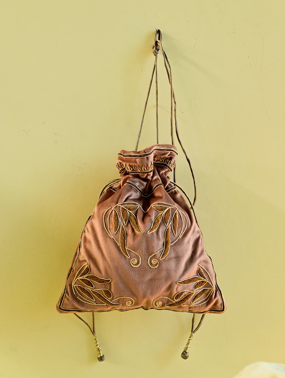 Shahi Nazakat. Zardozi & Resham Embroidered Evening Potli Bag - Noor