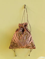 Shahi Nazakat. Zardozi & Resham Embroidered Evening Potli Bag - Noor