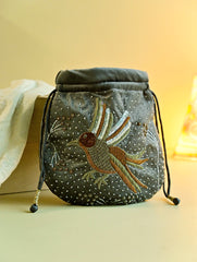 Shahi Nazakat. Zardozi & Resham Embroidered Evening Potli Bag - Rangrez