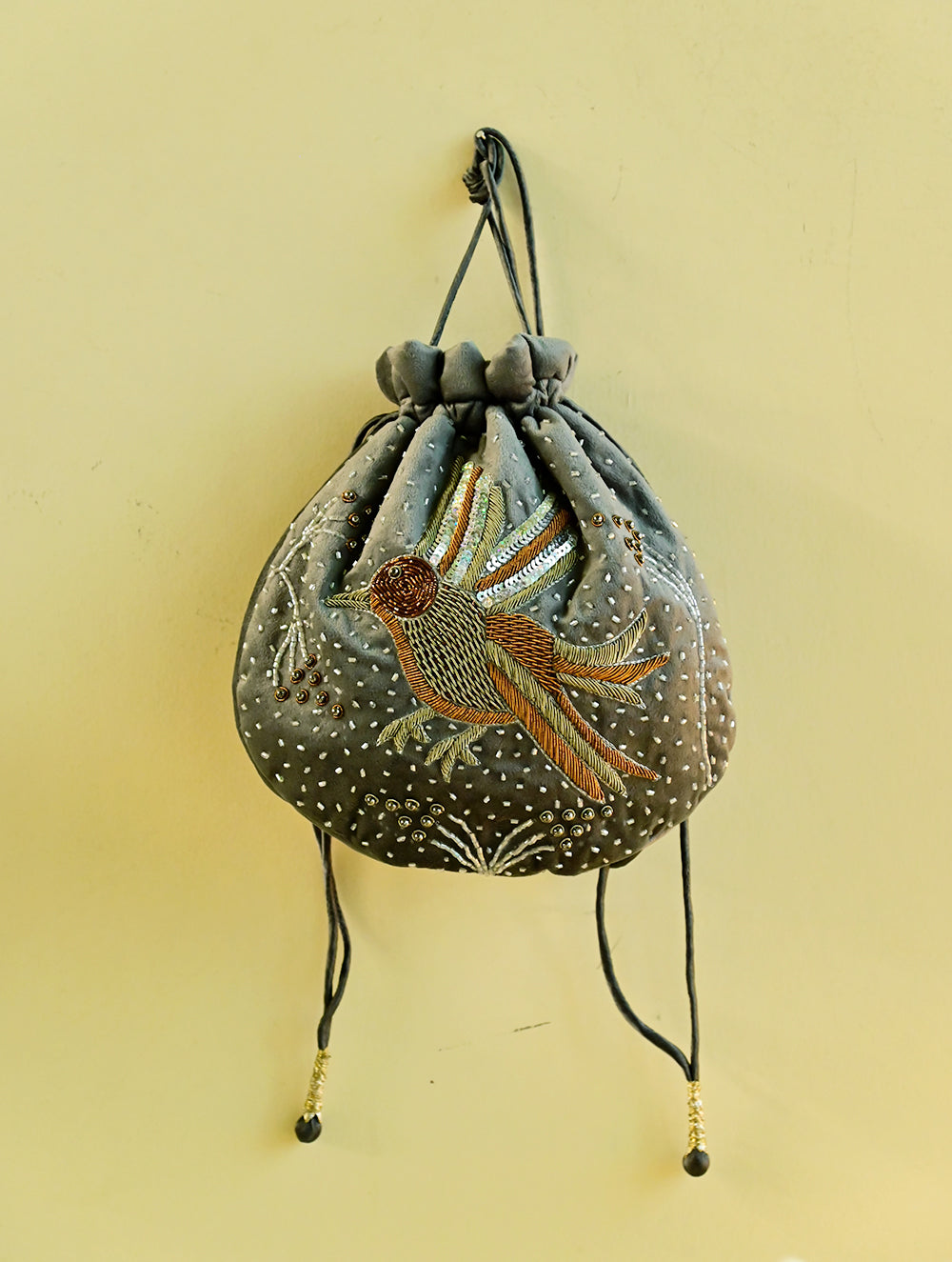 Shahi Nazakat. Zardozi & Resham Embroidered Evening Potli Bag - Rangrez