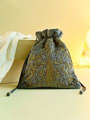 Shahi Nazakat. Zardozi & Resham Embroidered Evening Potli Bag - Parizaad