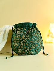 Shahi Nazakat. Zardozi & Resham Embroidered Evening Potli Bag - Ada