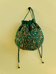 Shahi Nazakat. Zardozi & Resham Embroidered Evening Potli Bag - Ada