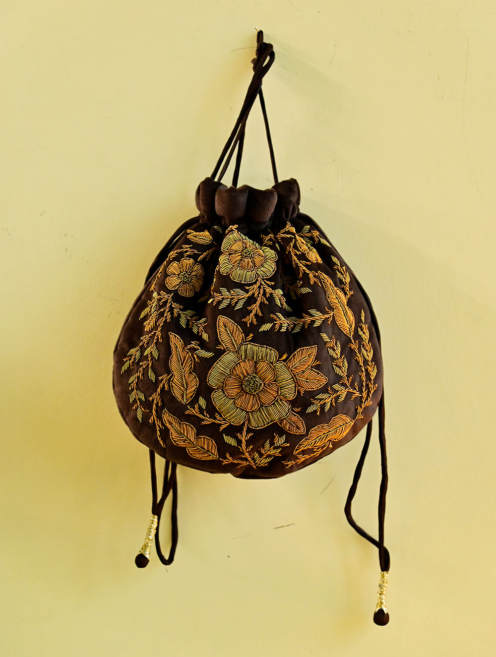 Shahi Nazakat. Zardozi & Resham Embroidered Evening Potli Bag - Mahira