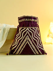 Shahi Nazakat. Zardozi & Resham Embroidered Evening Potli Bag - Gulchehra