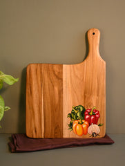 The Pahadi Serveware : Handmade Uttarakhand Wooden Cheese Board - Vegetable Harvest 