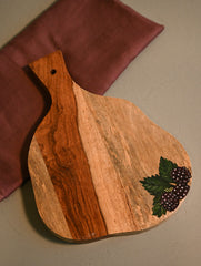 The Pahadi Serveware: Handmade Uttarakhand Wooden Cheese Board- Lush Berries