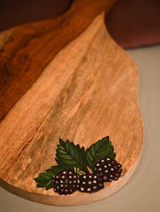 The Pahadi Serveware: Handmade Uttarakhand Wooden Cheese Board- Lush Berries