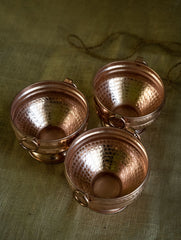Tambat Handbeaten Copper Gangals (Set of 3) - Small, Dia - 5.5"