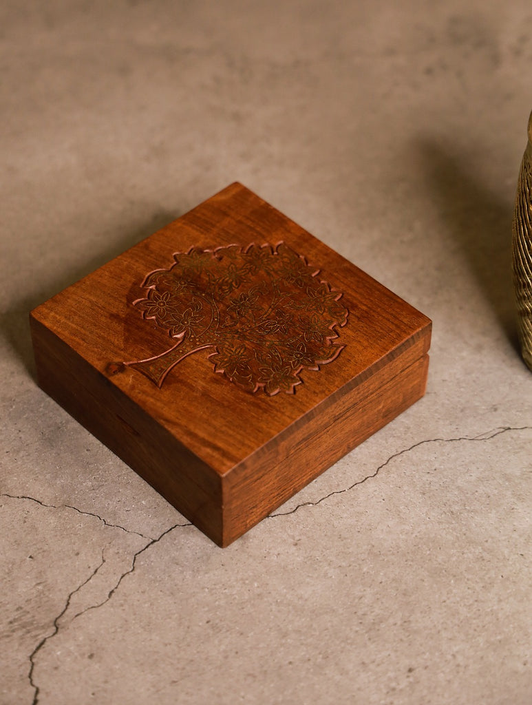 Tarakashi Wooden Inlay Decorative Box - Tree Of Life