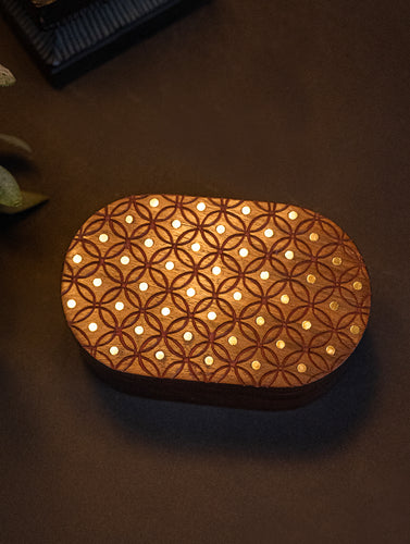 Tarakashi Wooden Inlay Decorative Box- Abstract Pattern