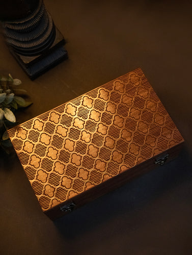 Tarakashi Wooden Inlay Decorative Box- Abstract Pattern
